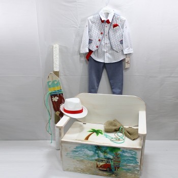 ΠΑΚΕΤΟ ΒΑΠΤΙΣΗΣ ΜΕ ΘΕΜΑ ΤΡΟΠΙΚΟ "ALOHA" ΚΑΙ ΚΟΣΤΟΥΜΙ MI CHIAMO