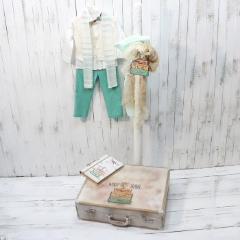 ΠΑΚΕΤΟ ΒΑΠΤΙΣΗΣ ΜΕ ΘΕΜΑ ΤΑ ΤΑΞΙΔΙΑ ΚΑΙ ΚΟΣΤΟΥΜΙ W.P. BABY