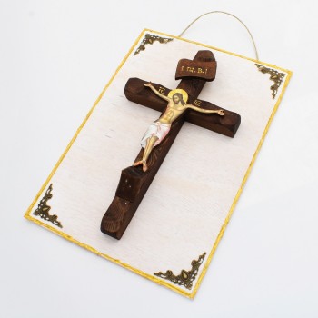 ΞΥΛΙΝΟΣ ΣΤΑΥΡΟΣ ΣΕ ΛΕΥΚΟ ΠΛΑΙΣΙΟ