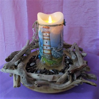 ΚΕΡΙ-LED ΜΕ ΒΑΣΗ ΑΠΟ ΘΑΛΑΣΣΟΞΥΛΑ