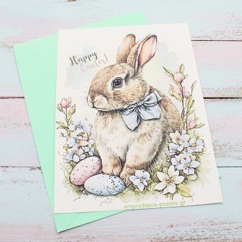 ΠΑΣΧΑΛΙΝΗ ΚΑΡΤΑ ΜΕ ΛΑΓΟΥΔΑΚΙ