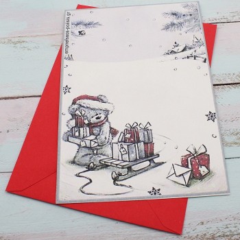 ΚΑΡΤΑ ΜΕ ΑΡΚΟΥΔΑΚΙ ΚΑΙ ΕΛΚΗΘΡΟ