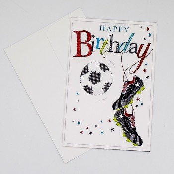 ΚΑΡΤΑ ΓΕΝΕΘΛΙΩΝ ΜΕ ΣΧΕΔΙΟ ΠΑΠΟΥΤΣΙΑ ΚΑΙ ΜΠΑΛΑ ΠΟΔΟΣΦΑΙΡΟΥ