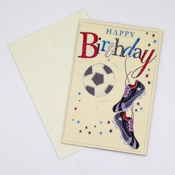 ΚΑΡΤΑ ΓΕΝΕΘΛΙΩΝ ΜΕ ΣΧΕΔΙΟ ΠΑΠΟΥΤΣΙΑ ΚΑΙ ΜΠΑΛΑ ΠΟΔΟΣΦΑΙΡΟΥ